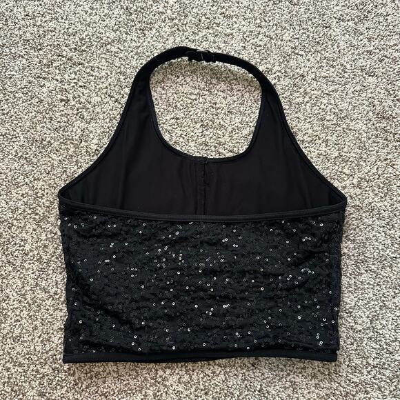 Weissman Black Sequin Crop Top - Picture 3 of 8